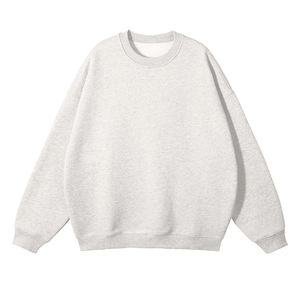 Sweat-shirt à col rond en coton uni, personnalisable avec logo imprimé, pour hommes et femmes, vente en gros - Product Image 1