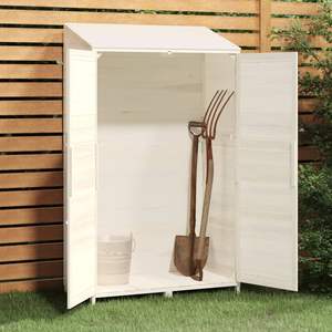 Abri de jardin en bois de sapin massif blanc 40.2x20.5x68.7 po – Solution de rangement élégante - Product Image 3