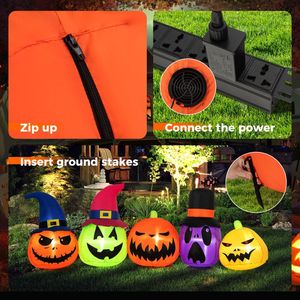 Decoración Inflable de 9 Pies para Jardín, con Diseño de Campo de Calabazas, Luces LED y Sombreros de Bruja, para Familias - Product Image 6