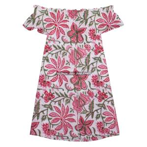 Vestido Casual de Verano 2026 Nuevo con Estampado de Algodón, Hombros Descubiertos, Cintura Imperio y Largo hasta la Rodilla, ¡Venta Caliente! - Product Image 5