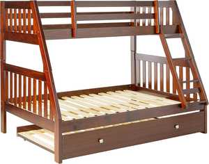 Cama litera doble de madera de pino macizo TNT, diseño tradicional, construcción duradera, no plegable, opciones multicolor, ensamblaje - Product Image 1