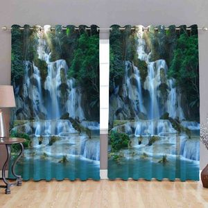 Luxury 122 X 152 cm Polyester Printed Floral Curtain Eco-Friendly Flame Retardant with Grommets Ready-Made for Home Hotel Use - Product Image 4