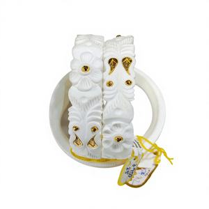 Brazalete de Concha Blanca Vintage de Oro Sólido de 22K, Joyería Tradicional Bengalí para Novia, Auténtico Juego SAKHA LISA - Product Image 1