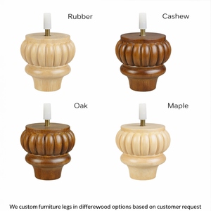 Decorative Fluted Wooden Furniture Leg Solid <b>Wood</b> Sofa Cabinet Table Replacement Leg Classic Design Strong Support - Product Image 2