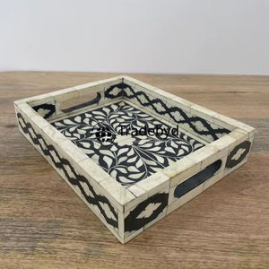 Elegante Bandeja con Incrustaciones de Hueso, Decoración Premium Hecha a Mano para Mesa de Comedor por Tradebyd - Product Image 1