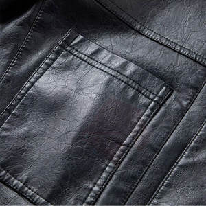 Chaqueta de Cuero Premium para Hombre, Color Sólido, Logotipo Personalizado, Servicios OEM y ODM de Alta Calidad - Product Image 5