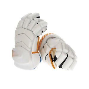 Guantes de Hockey sobre Hielo HI-GLOW SPORTS INTERNATIONAL Blancos de EVA y Fibra de Carbono con Ribete Naranja, Cierre a Presión, Duraderos, Ajuste Universal, Impermeables - Product Image 1