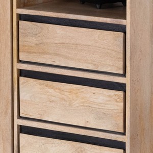 Meuble de rangement haut Vandana Royal Legacy en bois de manguier naturel et noir, au design épuré et moderne - Product Image 5