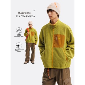 Tech-Active Garment Dyed Winter <b>Thermal</b> <b>Fleece</b> Jacket Loose-Fit Stand Collar Long-Sleeve Knit Top Size XL - Product Image 1
