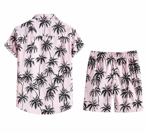 Men's Casual Beech Wear Summer Shirt 300 Grams Breathable Quick Dry Eco-Friendly Short Sleeve Floral Print Design 100% Polyester - Product Image 2