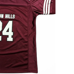 เสื้อฟุตบอลอเมริกัน Beacon Hills สำหรับผู้ชาย สีแดงเลือดหมู 24 ระบายอากาศได้ดี ป้องกันรังสียูวี ผ้าตาข่าย พิมพ์ลายตัวอักษรเต็มด้านหน้า - Product Image 5