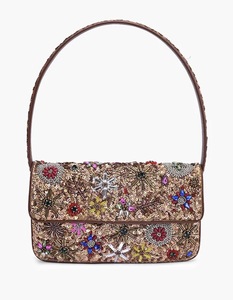 Handmade <b>Gold</b> Beaded Crystal Floral Shoulder <b>Bag</b> Flap Closure Winter Shoulder <b>Bags</b> Gift Bohemian Style Evening handmade <b>Bags</b> - Product Image 1
