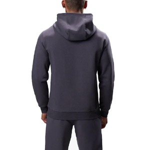 Men's Hooded Sweatshirt <b>Set</b> Gray Cotton Fleece Streetwear Winter Embroidered Breathable Casual Wear Heat Transfer Print Logo - Product Image 2
