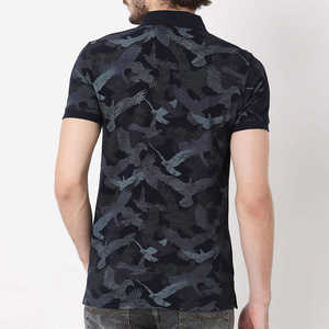 Polo pour homme imprimé motif Aigle Majestueux 2026 – Coupe ajustée décontractée à manches courtes – Bleu marine et gris – Vêtement d'été haut de gamme HD - Product Image 6