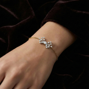 Bracelet Flocon de Neige Diamanté Plaqué Or 18K Chaîne en Alliage Bijoux Romantiques de Mariage pour Femme - Product Image 3