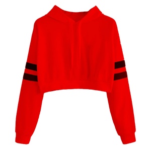 Sweat à capuche court pour femmes, Hoodie Sexy de haute qualité avec fermeture éclair, vente en gros, 2021 - Product Image 1