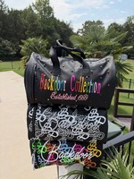 Sac de voyage en cuir de luxe de la collection Backdoor, avec broderie arc-en-ciel, fermeture éclair, idéal pour les week-ends, la gym, en polyester durable