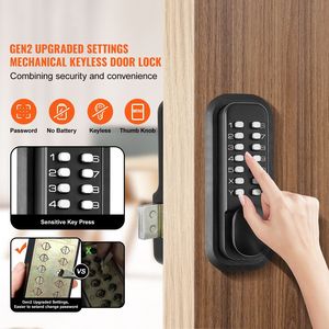Serratura Meccanica a 14 Cifre Senza Chiave per Porte Esterne, Impermeabile, in Zinco, per Porte in Legno, Montaggio a Superficie, Set Serrature per Cancelli - Product Image 6