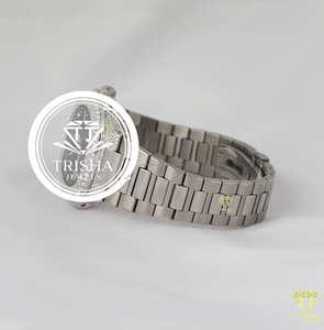 Reloj de Lujo de Acero Inoxidable con Diamantes para Hombre y Mujer, Reloj de Pulsera de Cuarzo con Esfera Negra, Bisel con Incrustaciones de Diamantes, Logotipo Personalizado, Joyería de Moda - Product Image 4