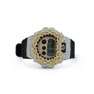 Montres de luxe classiques demi-trône serties de diamants, bracelet en caoutchouc, boîtier rond artistique intemporel pour les soirées - Product Image 1