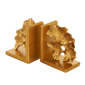 Juego de Sujetalibros con Hojas Doradas, Decorativos, con Acabado Dorado, Esculpidos en Forma de Hoja, para Estantería, Biblioteca, Oficina, Sala de Estudio, Escritorio, Decoración del Hogar - Product Image 5