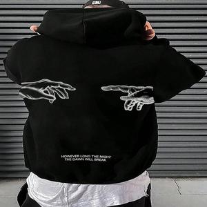 Sudadera con Capucha para Hombre, con Estampado de Letras y Cordón Ajustable, Cierre Completo, 100% Algodón, Peso Pesado, Calidad Térmica de Lujo - Product Image 5