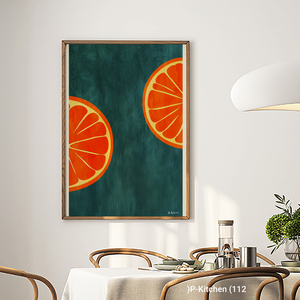 Art mural sur toile pour cuisine, affiche illustrative graphique de fruits d'agrumes oranges, décoration murale moderne pour cuisine - Product Image 2