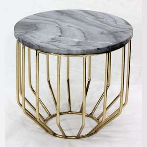 Mesa Auxiliar de Metal con Tapa de Mármol Negro, Mesa de Centro de Calidad Superior, Mueble Decorativo de Metal Elegante para Decoración del Hogar - Product Image 6