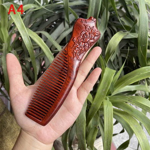 Curved Handle Wooden Hair <b>Comb</b> Handmade <b>Wide</b> Tooth Natural Wood Styling And Detangling <b>Comb</b> Accessory - Product Image 3