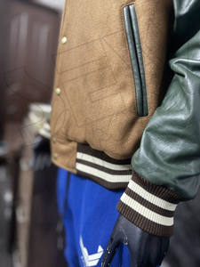 Chaqueta Varsity para Hombre, Estilo HIGH STREET, Bordada con Parches de Chenille, Corte Ajustado, Forro Polar, Ropa Deportiva de Invierno - Product Image 4