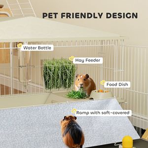 La gabbia per box per animali piccoli con caratteristiche rimovibili per animali domestici per porcellini d'India include un piatto impermeabile per bottiglie d'acqua - Product Image 5