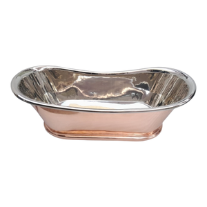 Baignoire ovale autoportante en cuivre nickelé, matériaux 100% cuivre, double finition, durable, DM-150 - Product Image 1