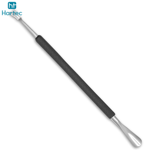 2026 Durable Customized Made Premium Stainless Steel Cuticle Nail Pusher With Textured Black Handle and Protective Pouch - Product Image 3