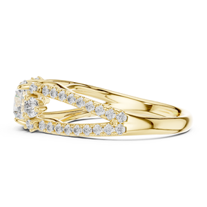 Rose Gold Plated Diamond <b>Ring</b> <b>Split</b> Shank Round Brilliant Cut Women Jewelry for Wedding Anniversary Gift - Product Image 3