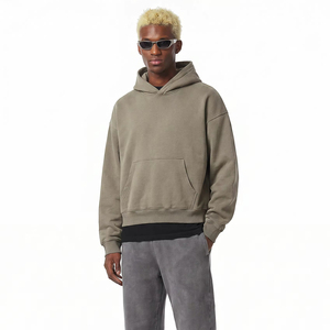 Men Regular Fit Boxy Hoodie Wholesale 100% Cotton Fleece Casual Pullover Streetwear Sweatshirt Digital Printing Custom Logo - Product Image 1