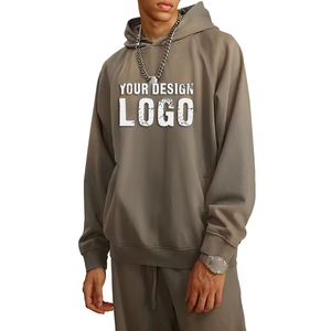 Sudadera con Capucha Extra Grande para Hombre, Verde Sólido, Algodón French Terry, Estilo Casual Urbano con Logotipo Estampado en la Parte Delantera, Ropa de Otoño - Product Image 2