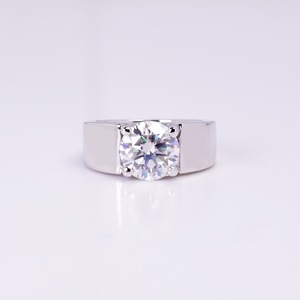 Anillo de Sello de Banda Ancha con Diamante Cultivado en Laboratorio, Plata de Ley 925, Joyería Preciosa y Elegante, Anillo de Regalo - Product Image 1