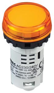 IDEA INTEGRAL <b>LED</b> AC230/240V Copper & Plastic Housing Orange <b>LED</b> Indicator <b>Light</b> <b>Wire</b> Connection Terminal - Product Image 1