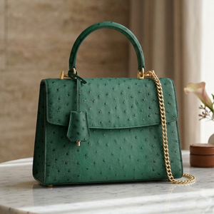 Bolso de Piel de Avestruz Genuina, Personalizado, Clásico, para Mujer, de Lujo, con Asa Superior, Bolsillo para Teléfono Celular, Portátil - Product Image 3