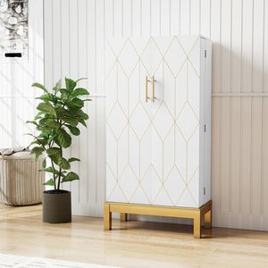 Armoire de cuisine moderne de 45 pouces de hauteur avec portes réglables, organisateur d'aliments contemporain, rangement autonome - Product Image 5