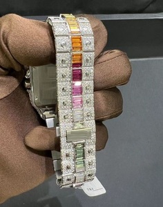 Excellent Quality Luxury White and Colourful Iced out Diamond Wristwatch <b>Waterproof</b> Quartz <b>Mens</b> <b>Watches</b> - Product Image 6