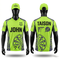 Maillot de fléchettes pour hommes 160 GSM en polyester premium, anti-humidité, orange avec empiècements noirs, impression par sublimation, logo personnalisé, coupe respirante