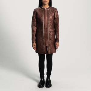 Gabardina Clásica de Cuero para Mujer, Abrigo Largo Elegante, Diseño de Moda Premium, Estilo Personalizado, Venta al Por Mayor - Product Image 6