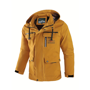 Chaqueta de Lona con Capucha para Hombre, Nueva Colección 2025, Estilo Casual de Invierno, Holgada, a la Moda, Impermeable, con Capucha Desmontable, Ropa de Trabajo, Prenda Exterior - Product Image 1
