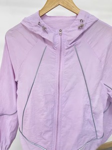 Latest Style <b>Summer</b> Windbreaker <b>Jacket</b> Wholesale Best Selling Hooded Zipper Closure Light Purple Thin Polyester Shell - Product Image 4