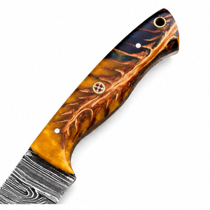 Cuchillo Skinner Jexmoo Personalizado Hecho a Mano de Acero de Damasco de Alta Calidad de 9 Pulgadas con Mango Elegante y Funda de Cuero para Uso en Exteriores, Ideal para Regalo - Product Image 4