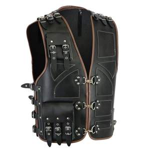 Chaleco de Motociclista Personalizado de Cuero Genuino con Bolsillos Utilitarios, Chaleco Resistente para Motociclistas, Fabricante OEM ODM - Product Image 1