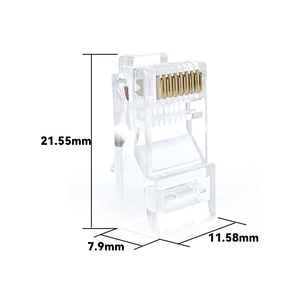 <span class=keywords><strong>หัว</strong></span>คริสตัล RJ45 8P8C ขั้วต่อเครือข่ายแบบรู <span class=keywords><strong>Cat6</strong></span> UTP FTP 50/100ชิ้นต่อถุง - Product Image 4