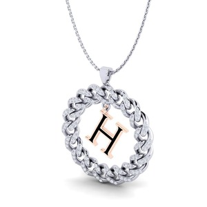 Colgante con Letra H y Cristales de Estrás, Plata 925, Moissanita, Unisex, Estilo Hip Hop, Amuleto de Moda, Regalo - Product Image 3