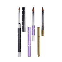 Haute Qualité Manucure Nail Art Double Face Gel Dotting Pen Manche En Bois Acrylique Kolinsky Cheveux Allemagne Français Nail Brush
